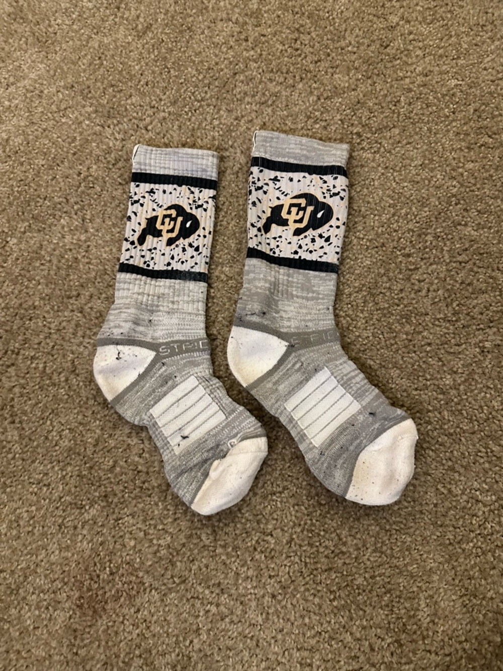 Colorado Buffaloes Gray Athletic Crew Socks